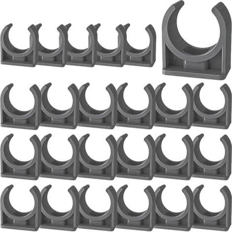 24 pièces Colliers de tuyau, colliers serrage, Support en U pour la fixation tuyaux acier inoxydable, plastique caoutchouc - 50mm (1/5)