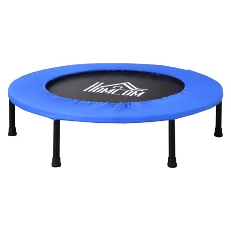 Φ91 Mini Fitness Trampoline for Home Gym and Yoga, Safe Indoor Outdoor Rebounder, Supports Up to 100 KG, Blue Black