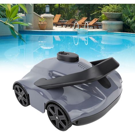 Aspirapolvere automatico per piscina IPX8 Impermeabile Forte aspirazione 5200mAh Robot pulitore per piscina per piscina a fondo piatto Spina UE 100‑240V