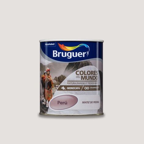 Bruguer Colores del Mundo Pintura para paredes monocapa Perú Matiz de Piedra 750 ml