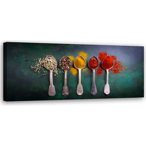 Tableau déco Herbes et épices pour la cuisine 90x30 (1/5)