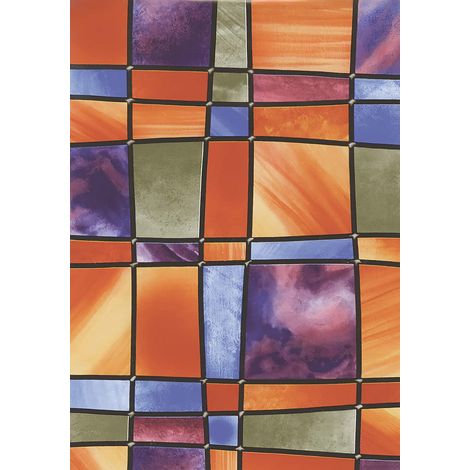 Stained Glass Window Fablon Wrap Self Adhesive Vinyl Film Stickyback 2m x 67.5cm