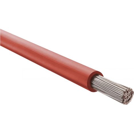 HELU KABEL SiF 1X6mm² RD (rot) Einzelader Silikon rot AD 5,0mm Nennspannung Uo/U 300V/500V - 1 Meter