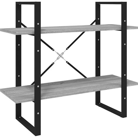 Maison Exclusive - Bücherregal 2 Fächer Grau Sonoma 80x30x70 cm H (1/5)