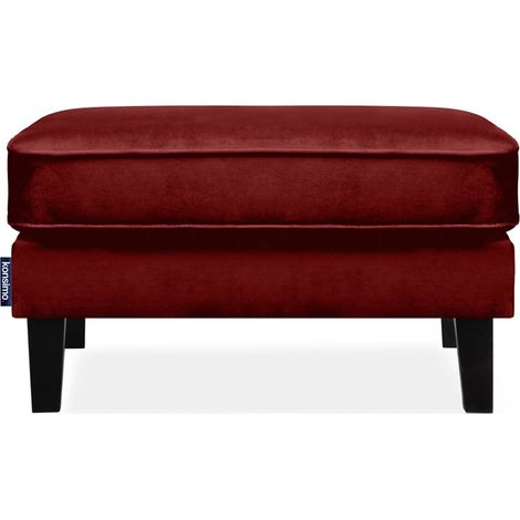 KONSIMO TERSO Sitzhocker zeitloses Design mit hohe Beine und Weicher Velours-Stoff , rot (1/4)