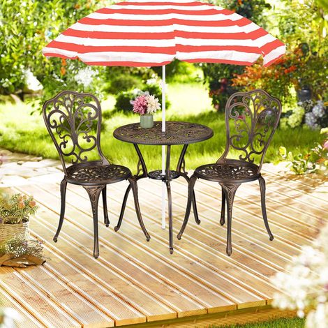 Set da bistrot da giardino in stile antico 3 pezzi