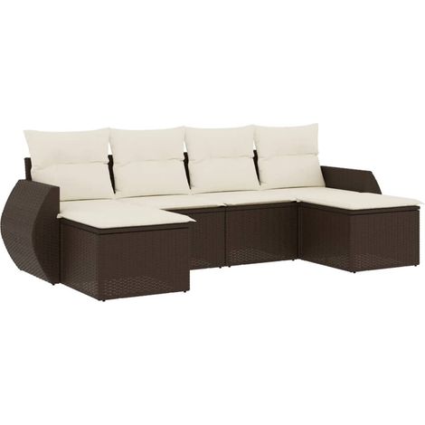 Maison Exclusive - Set sofás de jardín 6 piezas y cojines ratán s (1/5)