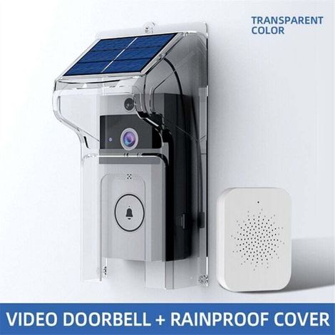 Campanello video wireless Bardusch con WiFi, alimentazione solare, visione notturna, impermeabile, audio bidirezionale, HD, per casa intelligente. (1/3)
