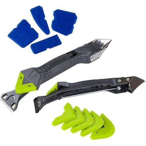Outils de l'enlève joint 5 en 1 grattoir, Kit de grattoir à joints, kit de Lisseur de joints Silicone grattoir à coulis avec grattoir d’angle,Joint Calfeutrage Outils, Buse de calfeutrage (1/5)