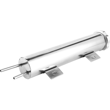 2 réservoirs de trop-plein de 25 cm (10 pouces), radiateurs de liquide de refroidissement en acier inoxydable poli, 400 ml (14 onces), pour moteurs Ford (1/5)