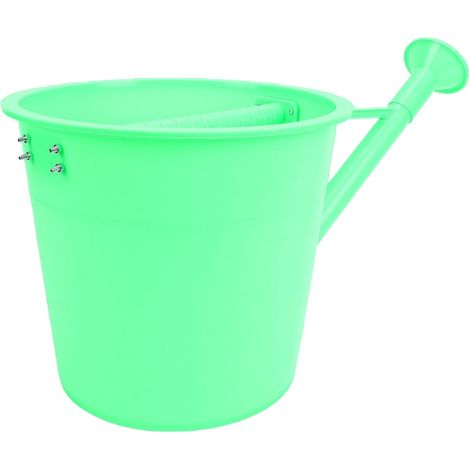 14L Plastic Watering Can, Long Spout, 3 Modes, Green (1/5)