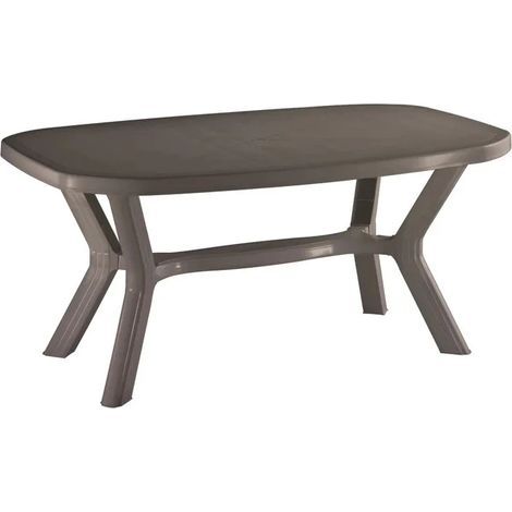 tavolo da esterno "antibe" in polipropilene taupe 160x90x73 cm
