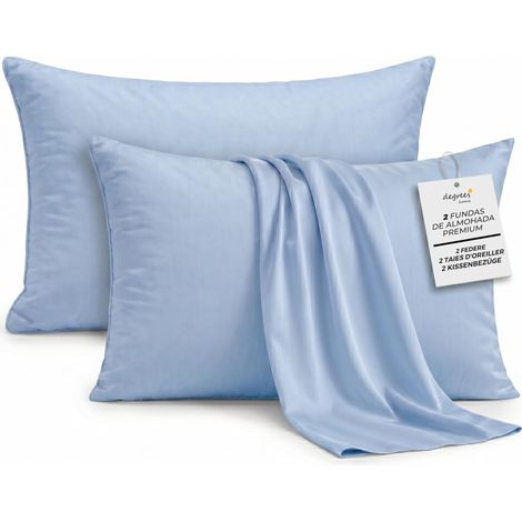 Lot de 2 Taies d'oreiller 75 x 55 cm en Microfibre Extra Souple et Respirante, Housses de Coussin de Lit Anti-Plis, Linge de Lit (1/4)