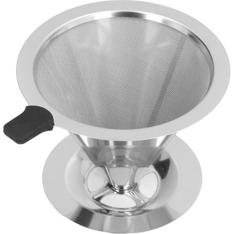 Filtre à café en acier inoxydable, tasse à filtre à café réutilisable pour la cuisine (2-4 tasses) (1/5)