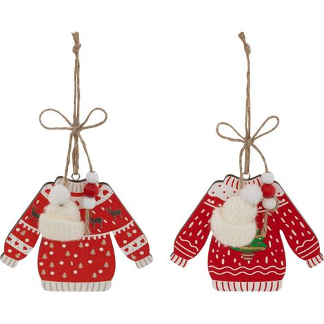 Set di 2 ponticelli natalizi in legno h.12cm - Atmosphera créateur d'intérieur