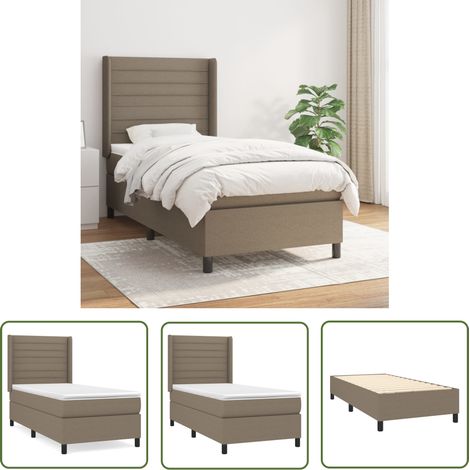 The Living Store Boxspringbett mit Matratze Taupe 90x200 cm Stoff - Boxspringbett - Doppelbett - Bettenrahmen - Lattenrost - Matratze (1/5)