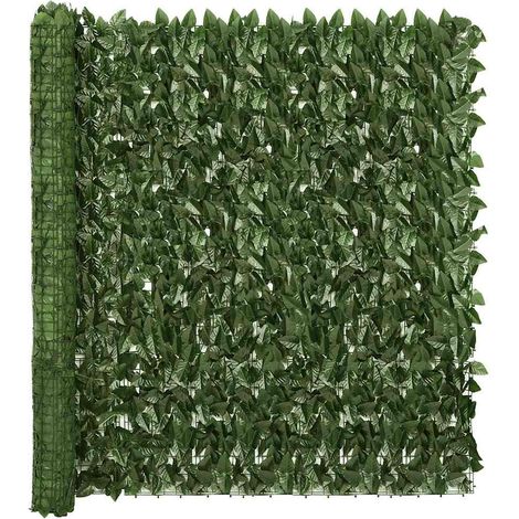 vidaXL Valla de privacidad de balcón de hojas verde oscuro 300x150 cm (1/2)