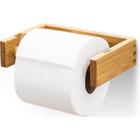 Porte-Papier Toilette en Bambou - Support en Papier Toilette Design - Maintient 100 % s没r sans Tomber - Porte-Rouleau Durable - Support en Papier - Porte-Papier - Porte-Papier - Porte-Papier (1/5)