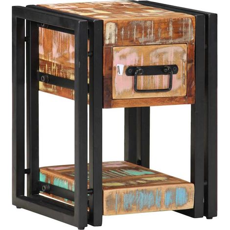 Cabinet de chevet avec tiroir 2 pcs-Lot de 2 Table de nuit-Table de chevet Multicolore 30 x 30 x 40 cm (1/5)