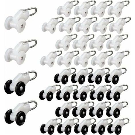 Roulettes coulissantes pour tringle à rideaux (40 pièces) - Rail de suspension pour pergola (1/5)