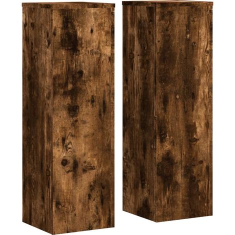 Maison Exclusive - Pflanzenständer 2 Stk. Räuchereiche 25x25x80 c