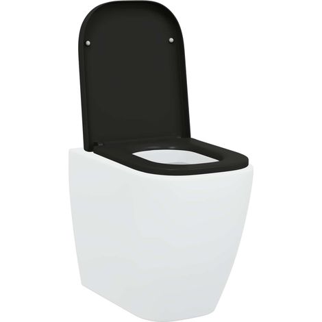 vidaXL Asiento de WC Negro 47,5 x 35 x 3,6 cm Duroplast (1/2)