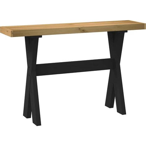 Console Table NOAIN X-Shaped Legs 120x30x75 cm Solid Wood Pine vidaXL (1/5)