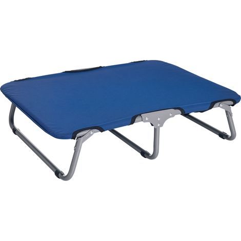 Lit pliant surélevé pour petits chiens, utilisable en intérieur et en extérieur, en acier et tissu Oxford, 71 x 58 x 20 cm, bleu (1/5)