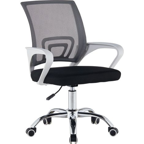 Office Chair Modern Ergonomic Computer Desk Chair with Lumbar Support Height adjustable White (1/5)