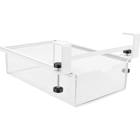 Étagère coulissante sous bureau sans perçage, plateau et panier de en (1/5)
