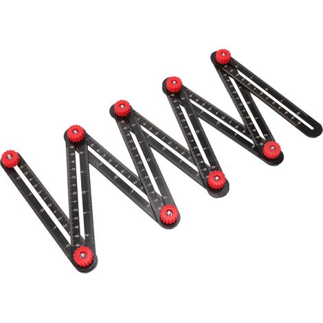 Règle de mesure multi-angles en alliage d'aluminium avec marquage des trous de perçage et de carrelage, outil de mesure pour ingénieurs, pliable en 9 parties (1/5)