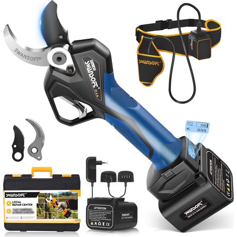 PRU40 Secateur Electrique,40mm 21V 4AH Batterie Sécateur Électrique Sans Fil,1050W Moteur Sans Balais,Écran LCD,Secateur Electrique sans Fil pour Jardinage,Vergers,Vigne (1/5)