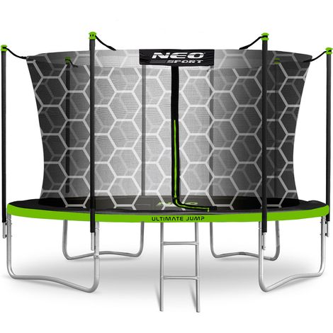 Trampoline de jardin Neo-Sport de 404 cm (13 pieds) avec filet intérieur et échelle (1/5)