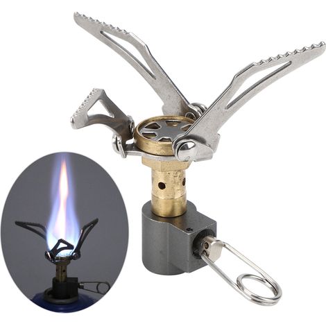 Brûleur de Randonnée Portable et Léger pour Camping et Pique-nique, Compact et Argenté