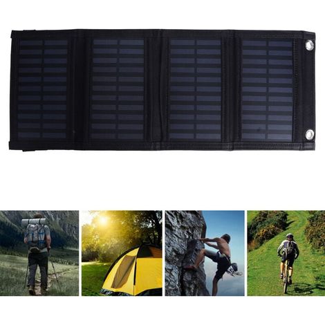 20W Portable Solar Panel, Foldable Solar Phone Charger, IP65 Waterproof, 5V DC USB Output, Unfold the Panel 480 x 185mm, Suitable for Laptops, Mobile Phones. MUMU