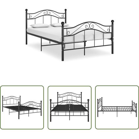 Maison Exclusive Bett Schwarz Metall 120x200 cm (1/5)