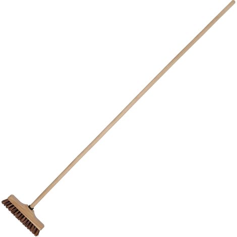 KOTARBAU® Brosse à Récurer - Balai Brosse - Bois de Hêtre & Fibres Naturelles -  23 cm - Balai Brosse Sol - Balai Brosse Exterieur - Brosse de Nettoyage - avec Manche en Bois (1/4)