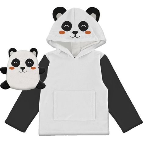 Poncho enfant 60x95 cm PANDA, par Soleil d'Ocre