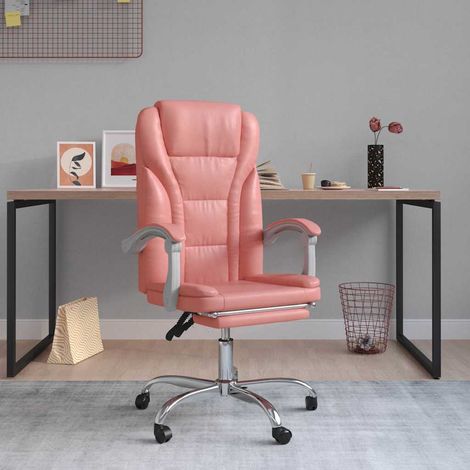 Chaise de bureau inclinable Fauteuil gamer - Chaise d'ordinateur Rose Similicuir BonneVie-21390 (1/5)