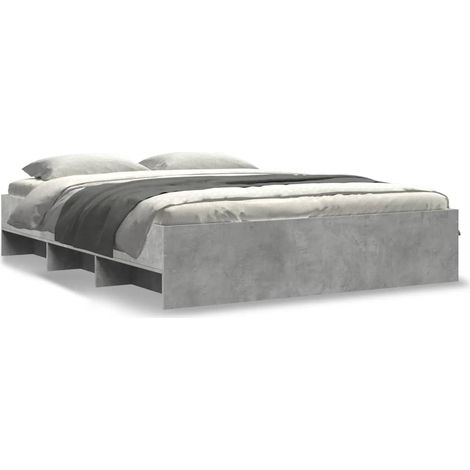 Maison Exclusive - Bettgestell Betongrau 150x200 cm Holzwerkstoff (1/5)