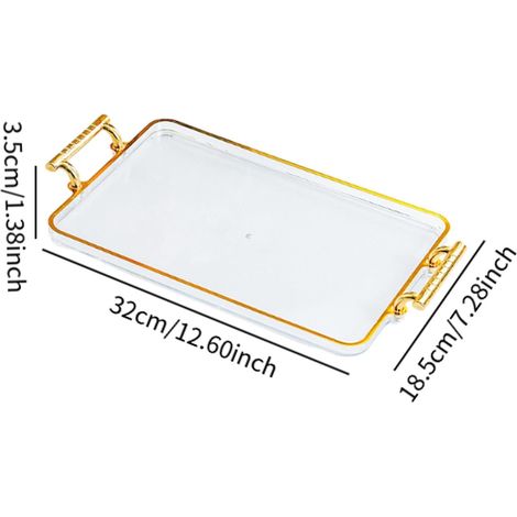 2X Modern Multifunctional Rectangular Serving Tray, Cosmetic Tray, Jewelry Organizer, Tea and Fruit Tray for Coffee Table (1/5)