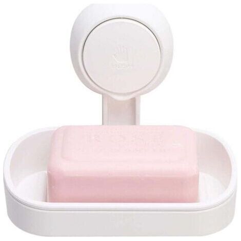 Porte Savon à Ventouse Ventouse Savon sans -Blanc Perçage & Réutilisable 1 Seconde d'Installation Porte Savon Douche Charge 5KG Impérable Support pour Carrelage Paroi de la Douche Salle de Bain (1/4)