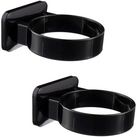 2 PCS Noir Support de sèche-Cheveux, Support de sèche-Cheveux sans percer, Support de sèche-Cheveux, Support Autocollant sans percer, Support de sèche-Cheveux, Support Mural de sèche-Cheveux (1/5)