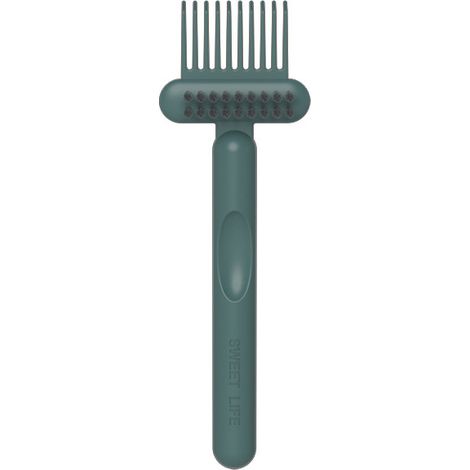 Brosse à nettoyer les peignes 2-en-1, râteau, outil pour enlever les cheveux, pour maison et salon, 1 pc (vert) (1/5)