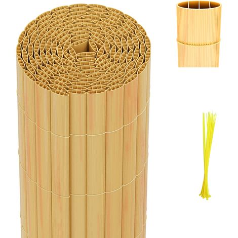 Wolketon Canne in PVC per giardino, balcone e terrazza – Frangivista e frangivento, stabile e facile da tagliare Bambù 120 x 500cm