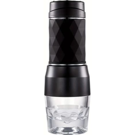 (Noir) Cafetière portable 3 en 1, adaptée aux capsules et au café moulu, infusion manuelle, parfaite pour la randonnée. (1/5)