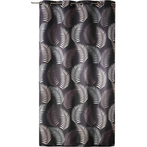 Rideau a oeillets 140 x 260 cm Goyave Chocolat (1/3)