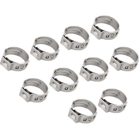 Simple Oreille Colliers serrage (12.8mm - 15.3mm/0.5" - 0.6") 50Pcs, 304 Acier Inox Tuyau Clips - pour Maison Jardin Tube Tuyau Fixation (1/5)