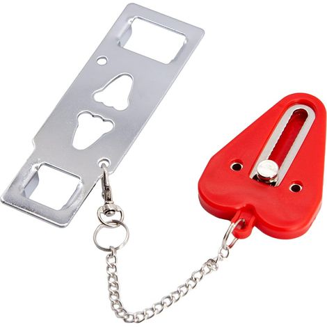 Sécurité de Serrure de Porte Portable, Utilisée Pour la Sécurité à Domicile, Serrure de Porte de Voyage, Serrure Essentielle de Dortoir(Rouge)