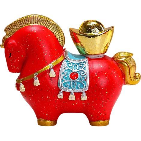 Sculpture de cheval de dessin animé symbolique,-Yubao rouge (1/2)